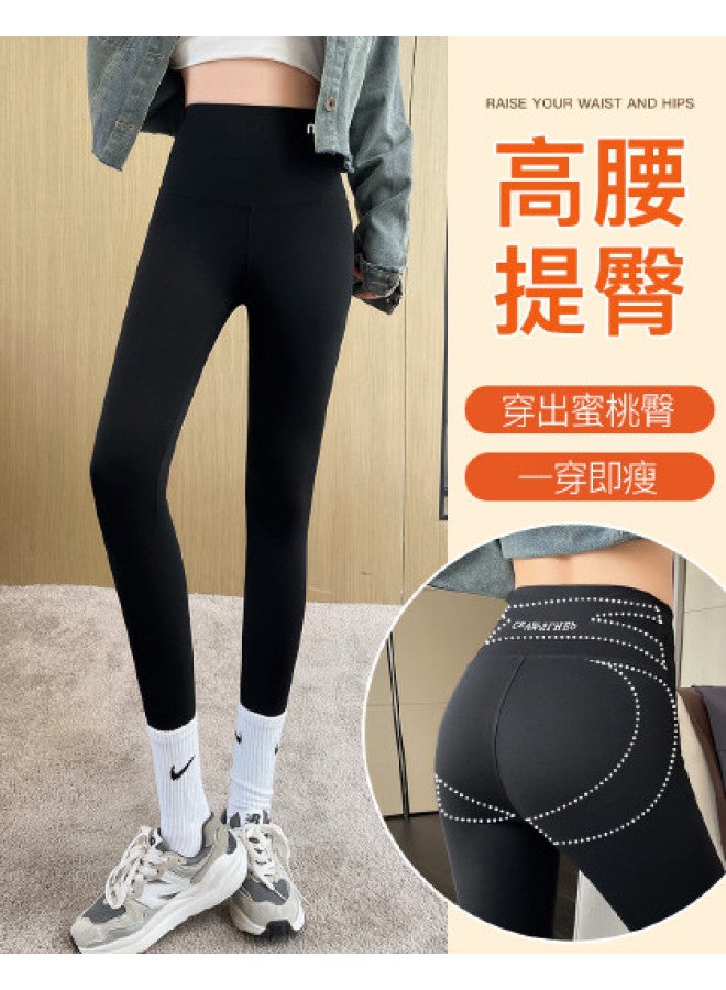 Modal Women'S High-Waist Tummy Control Shark Pants With Fleece Lining, Thickened For Autumn And Winter, Wearable As Outerwear Or Base Layer - Image 1