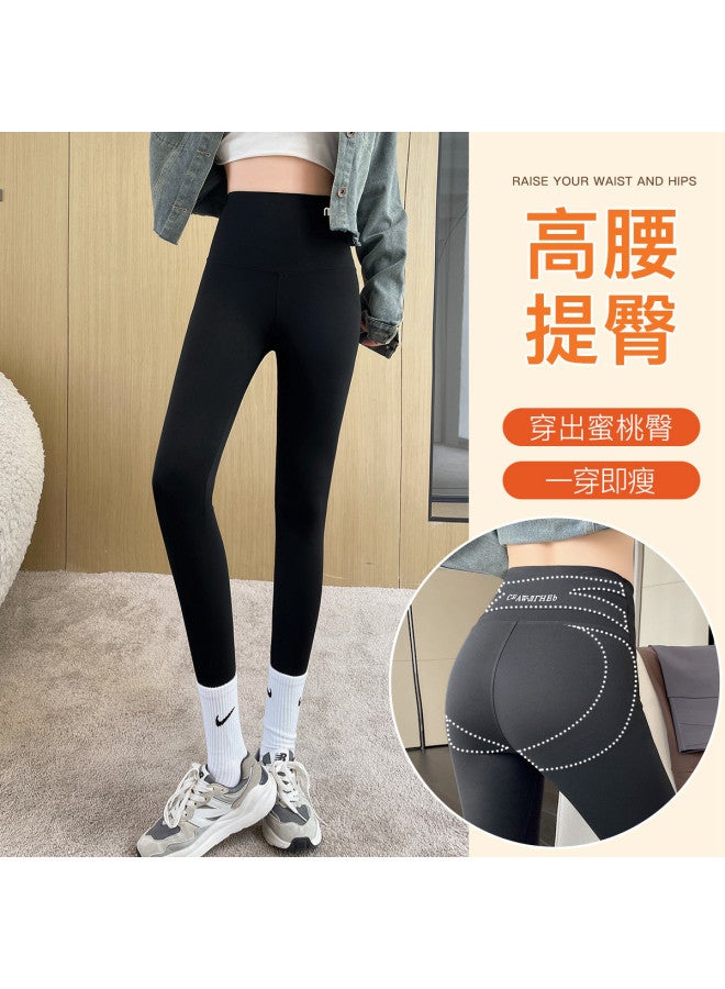 Modal Women'S High-Waist Tummy Control Shark Pants With Fleece Lining, Thickened For Autumn And Winter, Wearable As Outerwear Or Base Layer - Image 2