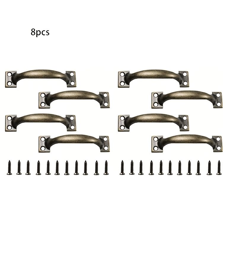8 Pcs Vintage Barn Door Pulls Antique Bronze Metal Utility Cabinet Handles Screw In Drawer Pulls Rustic Gate Handles For Kitchen Furniture And Outdoor Use - Image 1