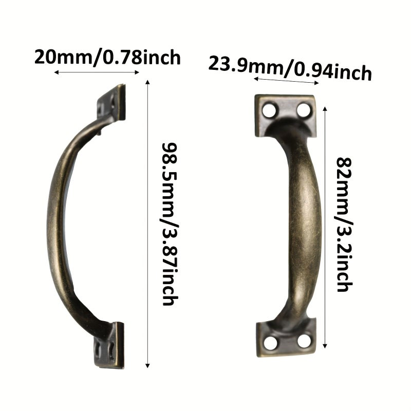 8 Pcs Vintage Barn Door Pulls Antique Bronze Metal Utility Cabinet Handles Screw In Drawer Pulls Rustic Gate Handles For Kitchen Furniture And Outdoor Use - Image 3