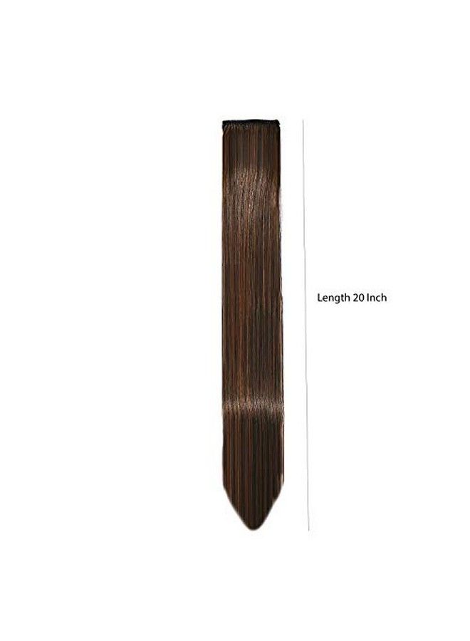 Rapidsflow ® Straight Colored Hair Streak;Hair Extensions For Women And Girls Real Hair For Highlighting (Set Of 4 pc) (Brown) - Image 3