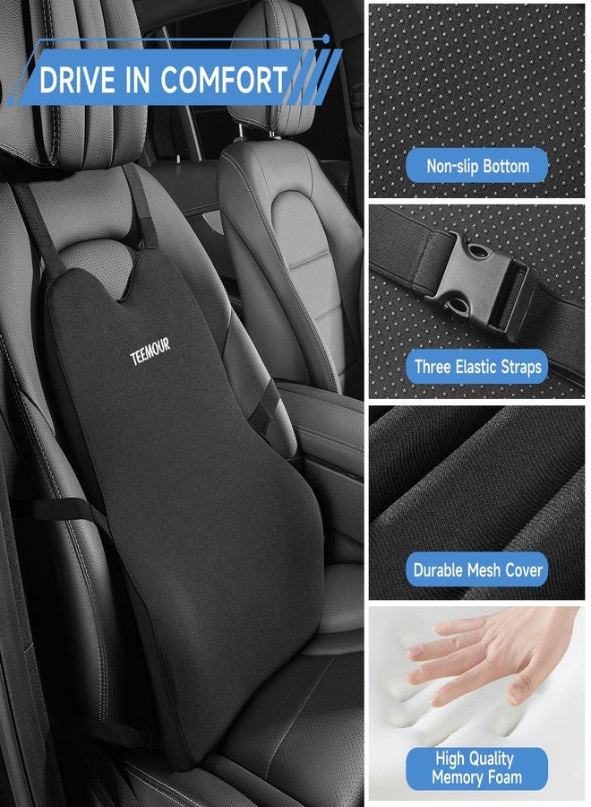 Teemour Lumbar Support Pillow for Car Improve Lower Back Pain Relief & Sitting Posture Back Support Memory Foam Back Cushion for Driving, Lumbar Comfort for Long Sitting, Truck with Three Adjustable Straps - Image 3