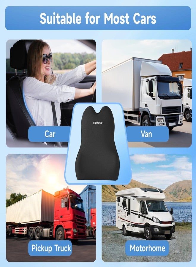Teemour Lumbar Support Pillow for Car Improve Lower Back Pain Relief & Sitting Posture Back Support Memory Foam Back Cushion for Driving, Lumbar Comfort for Long Sitting, Truck with Three Adjustable Straps - Image 5