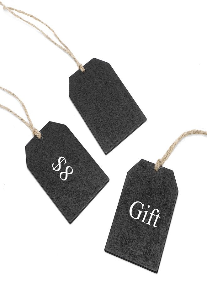 TOPZEA 200 Pieces 3"x2" Wood Chalkboard Tags Bulk, Double-Sided Hanging Name Labels Mini Chalkboard Sign with String for Christmas Stocking, DIY Gift, Party Favors & Craft Supplies - Image 3