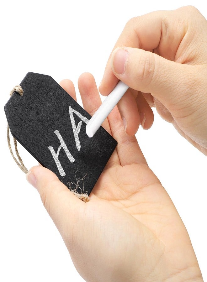 TOPZEA 200 Pieces 3"x2" Wood Chalkboard Tags Bulk, Double-Sided Hanging Name Labels Mini Chalkboard Sign with String for Christmas Stocking, DIY Gift, Party Favors & Craft Supplies - Image 4