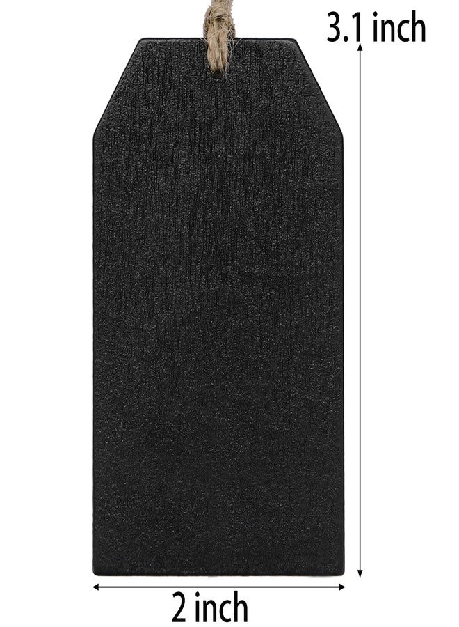 TOPZEA 200 Pieces 3"x2" Wood Chalkboard Tags Bulk, Double-Sided Hanging Name Labels Mini Chalkboard Sign with String for Christmas Stocking, DIY Gift, Party Favors & Craft Supplies - Image 2
