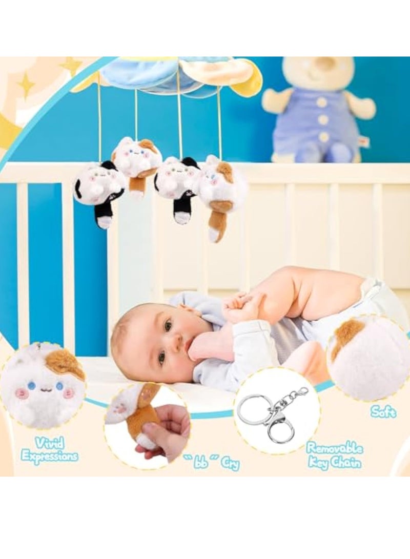 Raxoom 2Pcs Plush Keychain, Stuffed Animals, Cute Small Cat Plush Toys with BB Call Tail, Couples, Bestie Keychains, Good for Girls and Boys, Employees, Collectors, for Party Favor - Image 2