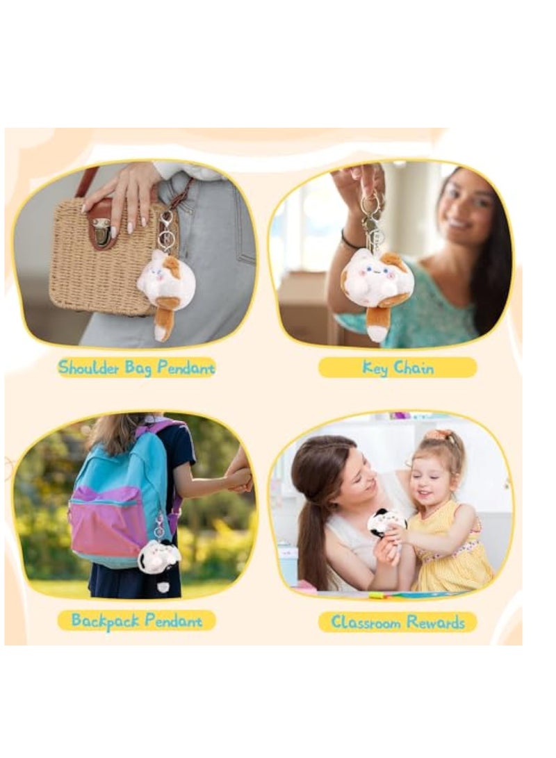 Raxoom 2Pcs Plush Keychain, Stuffed Animals, Cute Small Cat Plush Toys with BB Call Tail, Couples, Bestie Keychains, Good for Girls and Boys, Employees, Collectors, for Party Favor - Image 3