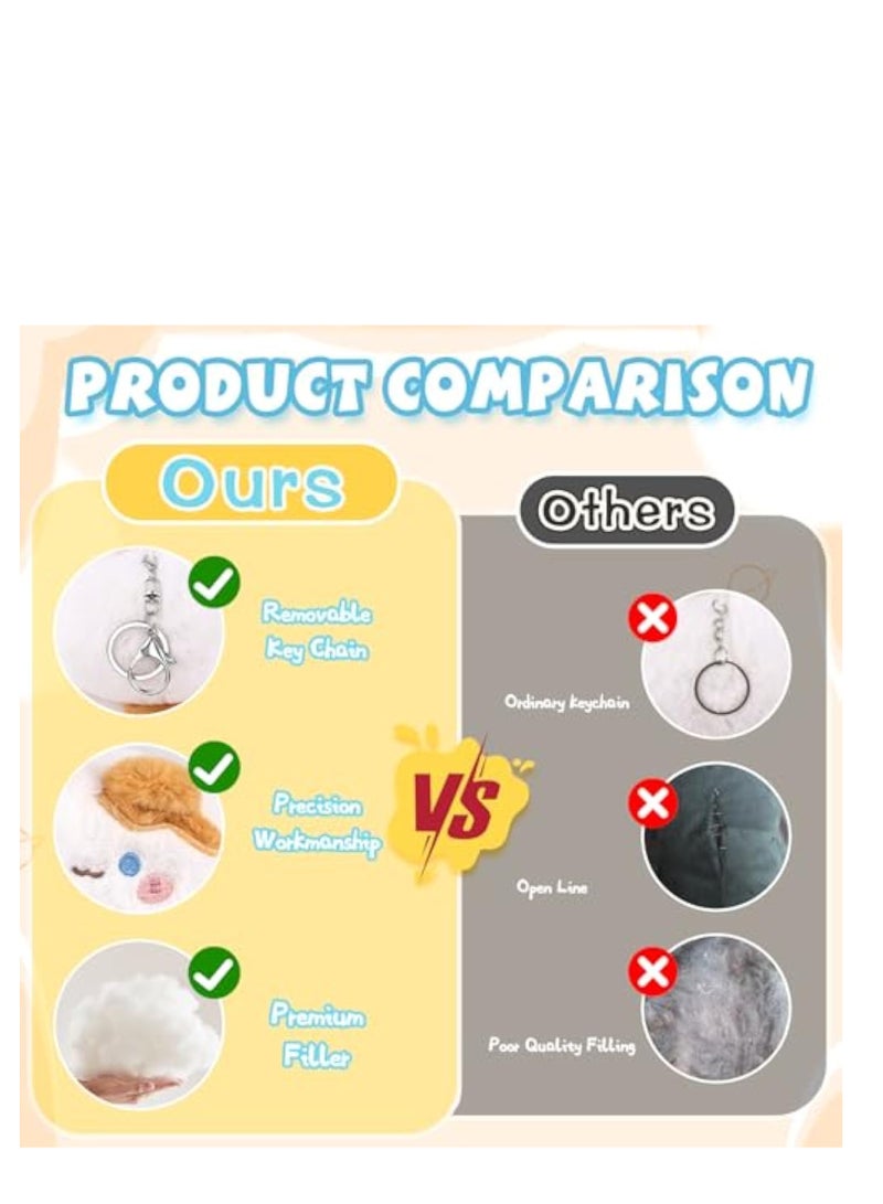 Raxoom 2Pcs Plush Keychain, Stuffed Animals, Cute Small Cat Plush Toys with BB Call Tail, Couples, Bestie Keychains, Good for Girls and Boys, Employees, Collectors, for Party Favor - Image 4