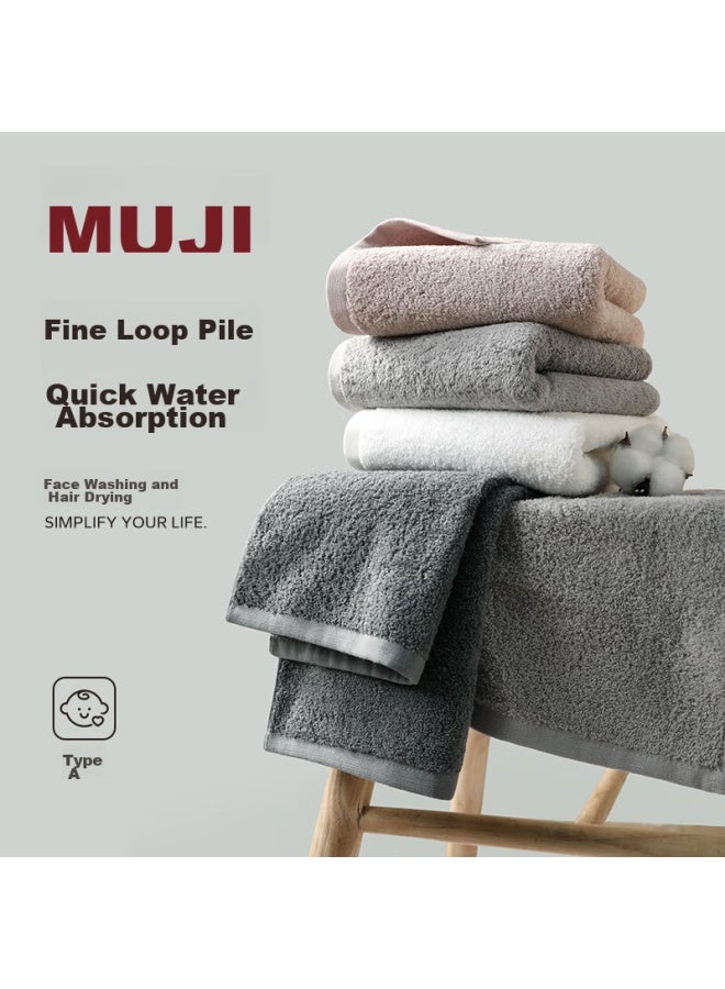 Muji Towels, Class A Pure Cotton, Absorbent, Face-washing, Lint-free, Soft, Skin-friendly, Comfortable, For Men And Women, 2-pack, Thickened And Upgraded - Image 4