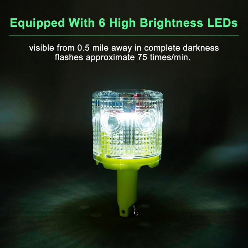 Aolyty Solar Strobe Warning Light - 360 Degree Super Bright Waterproof IP54 for Construction and Marine Use - Image 3