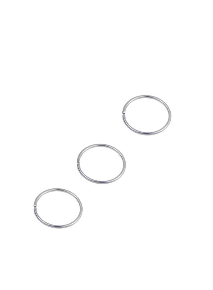 طقم اكسسوارات مايا مكون م 2حلقة لثقب الانف من الستانلس ستيل النقي المطلي بالذهب (2فضي ) - Image 1