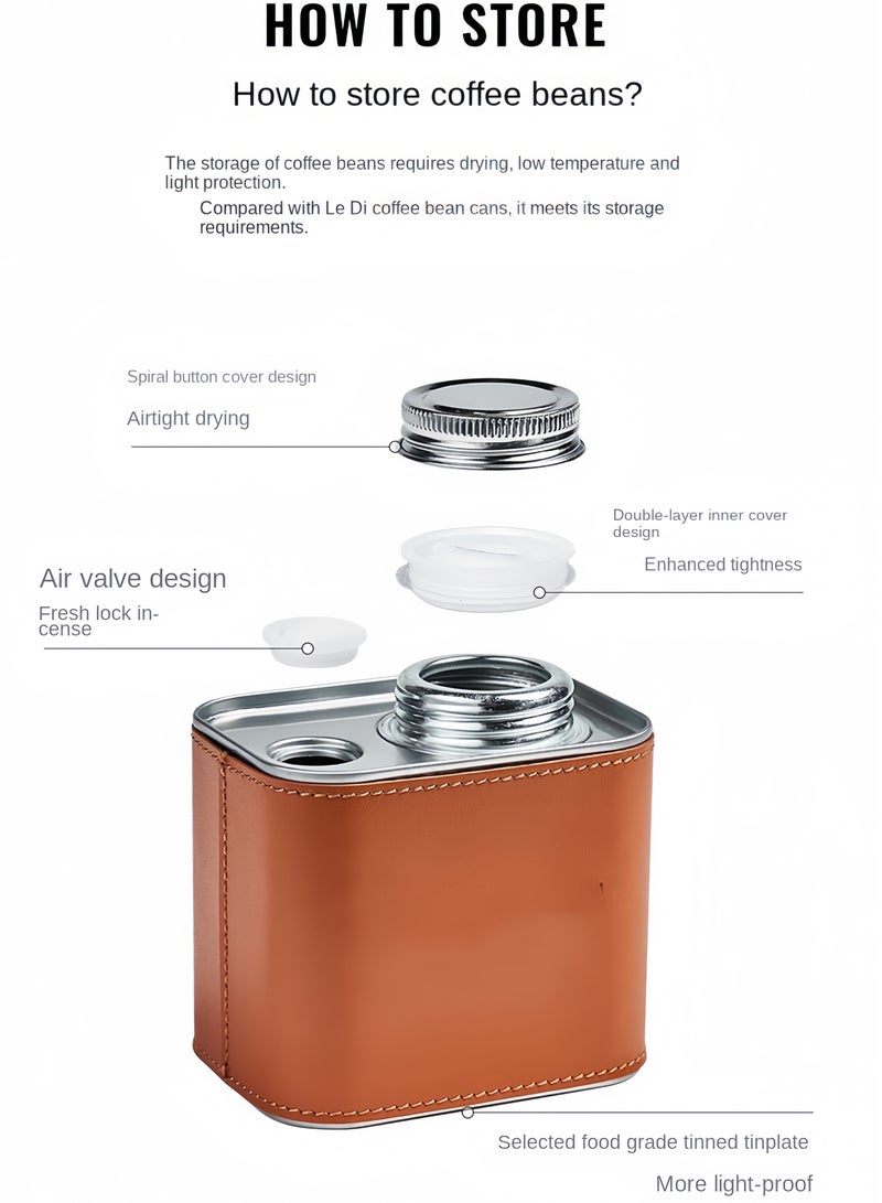 Premium Vintage Double-Layer Airtight Coffee Bean Canister - 11.5x10x6cm, Outdoor Camping Travel  - Image 4
