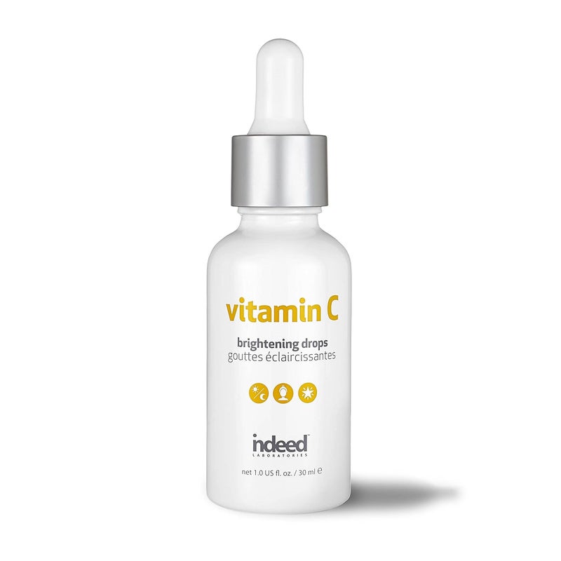 INDEED LABS Vitamin C Brightening Drops Vitamin C Hyaluronic Acid Facial Serum Anti Aging Serum Reduces Fine lines Wrinkles Hyperpigmentation  Improve Skins Barrier  Elasticity