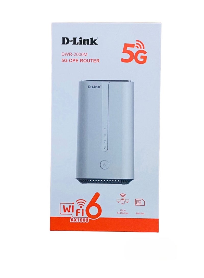 D-Link DWR-2000M 5G CPE Router  AX1800 router with 4 x Gigabit LAN ports, 1 x Gigabit WAN port, 1 x FXS port, 1 x USB 3.0 white - Image 4