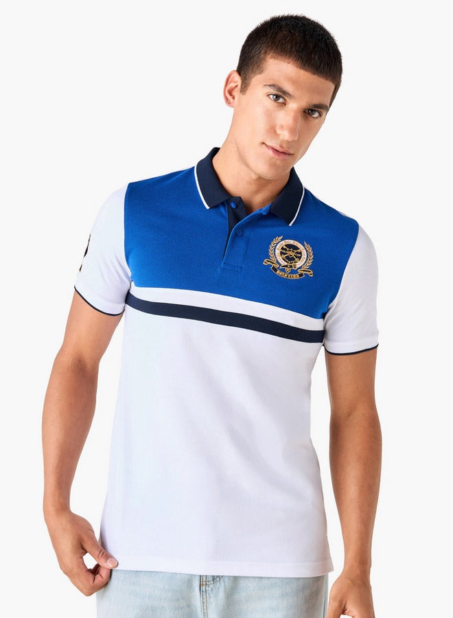 سبلاش فيڤ تيشيرت بولو مطرز بألوان متضاربة - Image 1