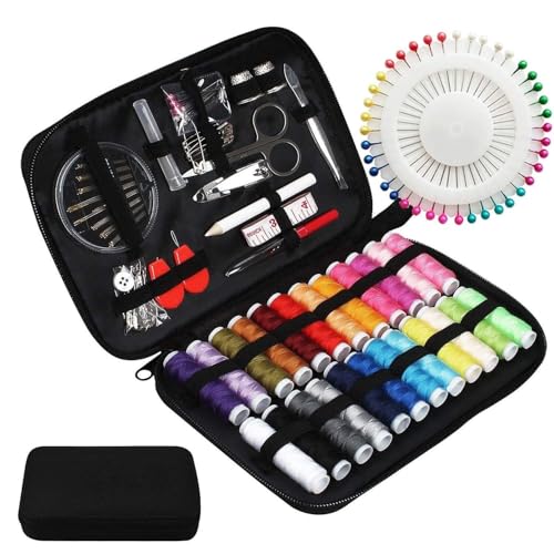 FunBlast 130 Pcs Sewing Kit, Needle and Thread Box, Small & Portable Travel Sewing Kits Box, Tailoring Accessories, Emergency Stitching Kit, Travel Sewing Box, Stitching Items Box for Home, Ladies - Image 1