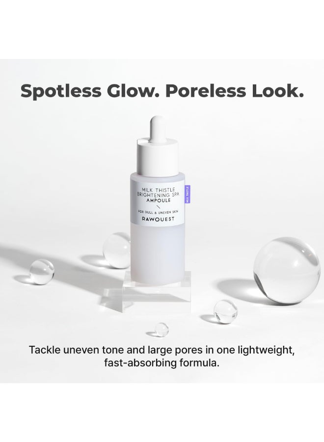 Rawquest Milk Thistle Ampoule Reduce Dark Spot Uneven Skin Pore Tightening Brightening Deep Hydrating with Milk Thistle Niacinamide Hyaluronic Acid for Dry Sensitive AcneProne Skin Skincare - Image 4