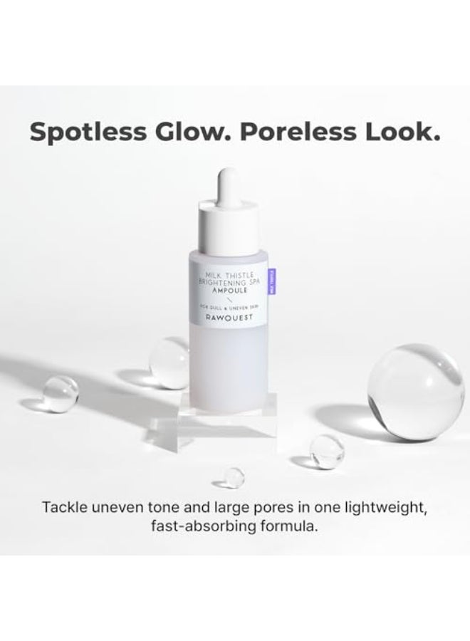 Rawquest Milk Thistle Ampoule Reduce Dark Spot Uneven Skin Pore Tightening Brightening Deep Hydrating with Milk Thistle Niacinamide Hyaluronic Acid for Dry Sensitive AcneProne Skin Skincare - Image 3
