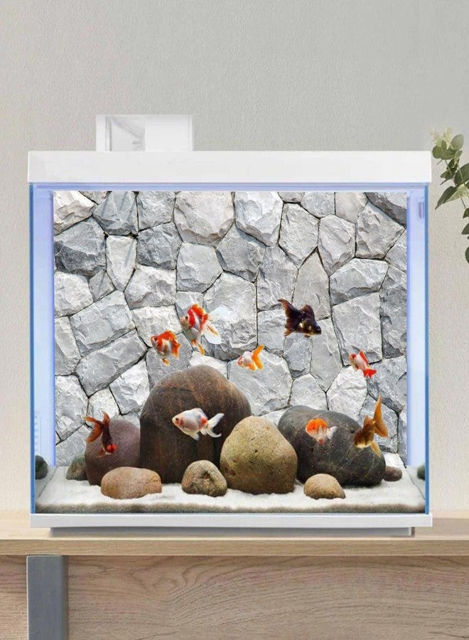AWERT 48x18 inches White Stone Aquarium Background Rocky Fish Tank Background Rock Terrarium Background Vinyl - Image 3