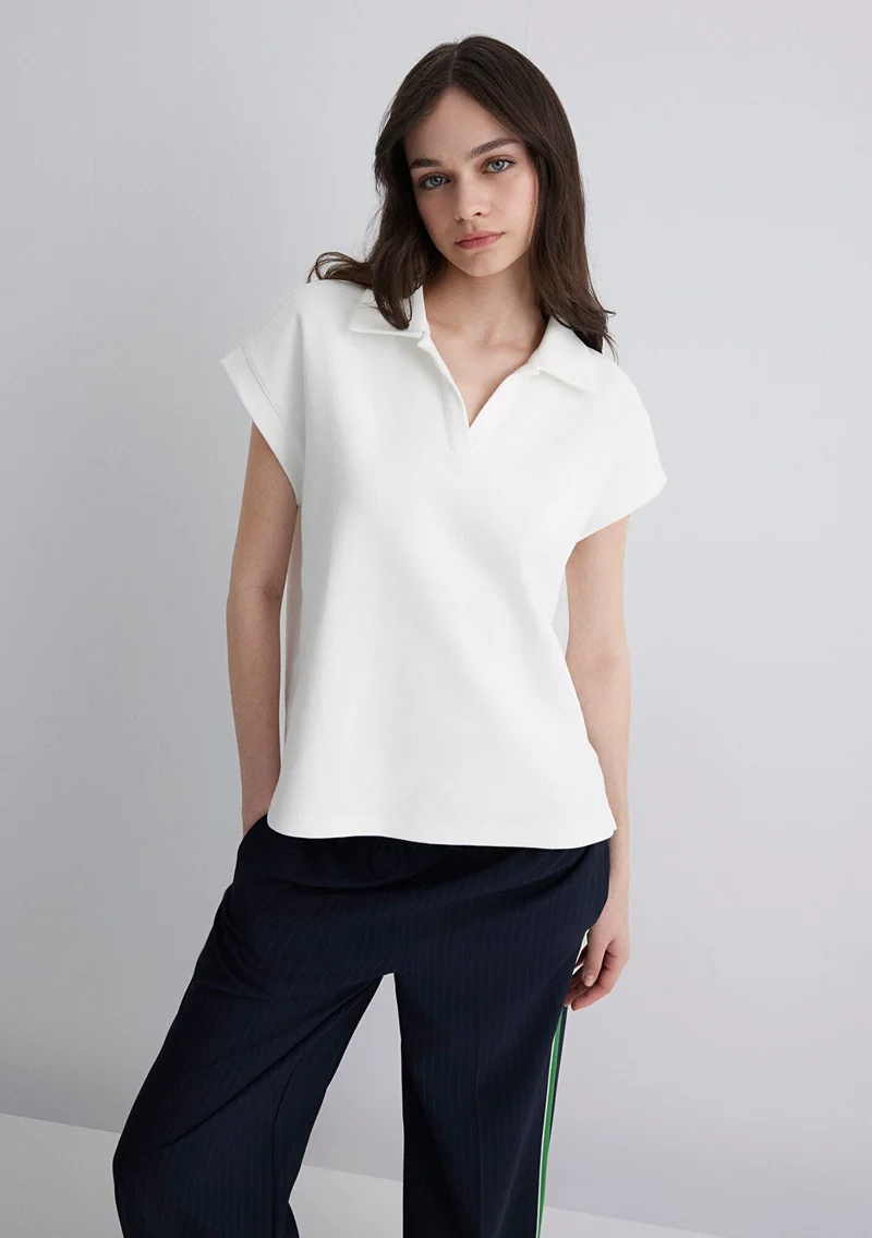 MAVI Ecru Polo T-Shirt