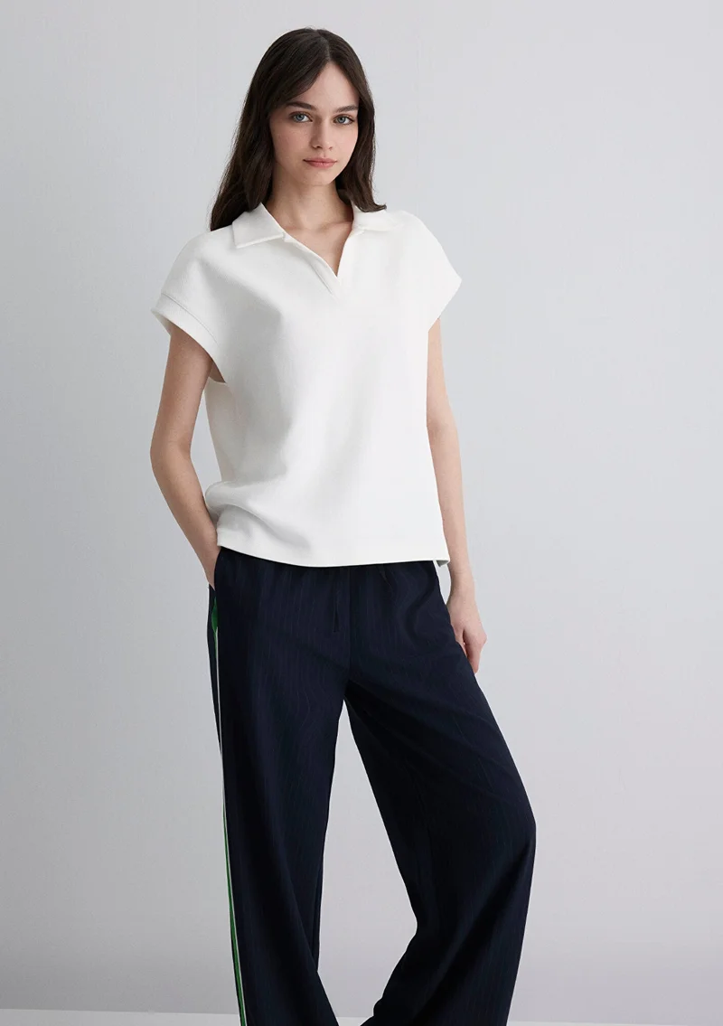 مافي Ecru Polo T-Shirt