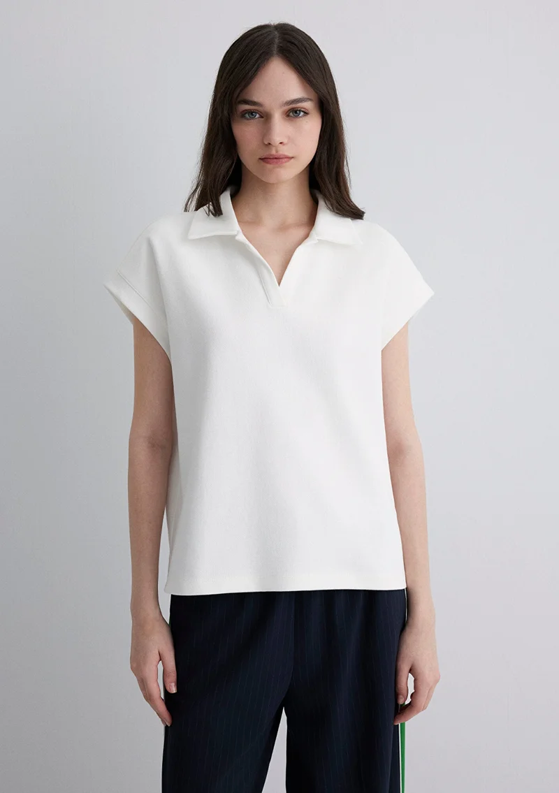 MAVI Ecru Polo T-Shirt