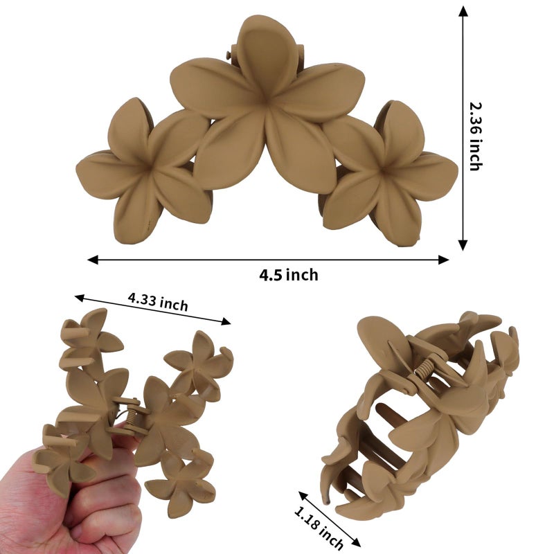Ondder Large Matte Claw Hair Clips for Women - 4.5 Inch Non-Slip Strong Hold Clips for Thick Hair, Hair Accessories - Image 2