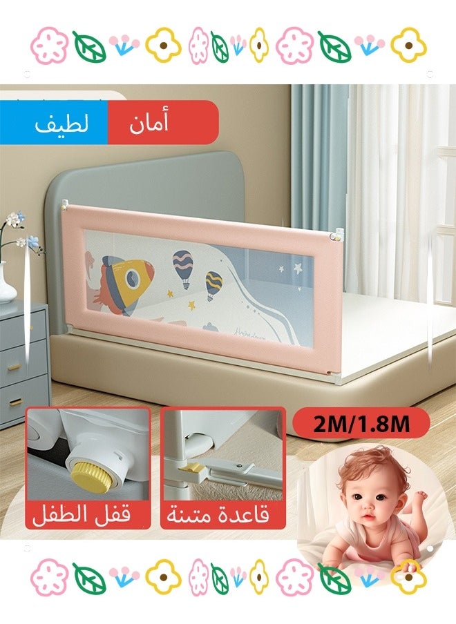 Generic - 1PCS Toddlers Bed Rails,Extra Long Swing Down Baby Bed Guards Fold Down Safety Bedrail with Dear Pattern Kids Guardrail for Twin Double Full Size Queen King - Image 1