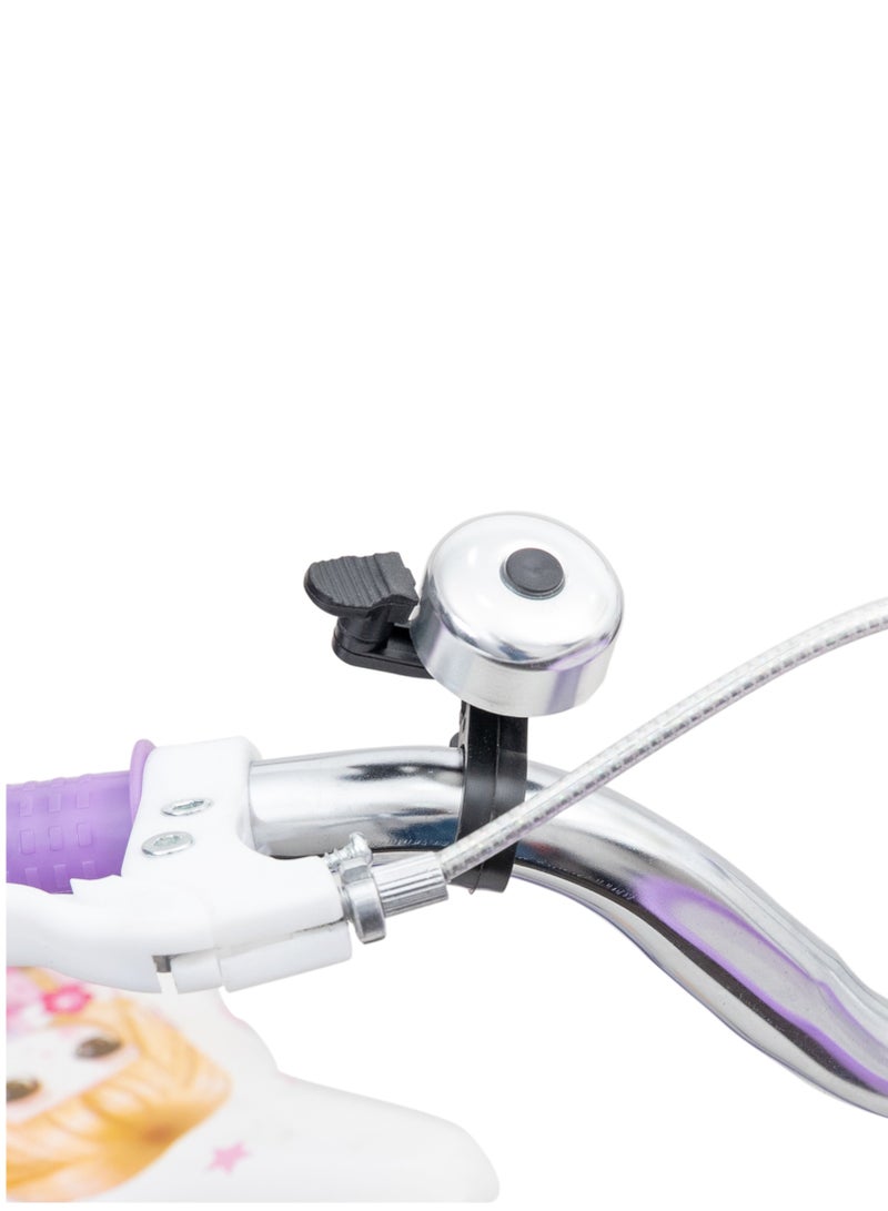 ام جي دراجة أطفال مقاس 14 بوصة مع مقعد حامل وسلة، غير مجمعة لعمر 2-7 سنوات - أرجواني - Image 4