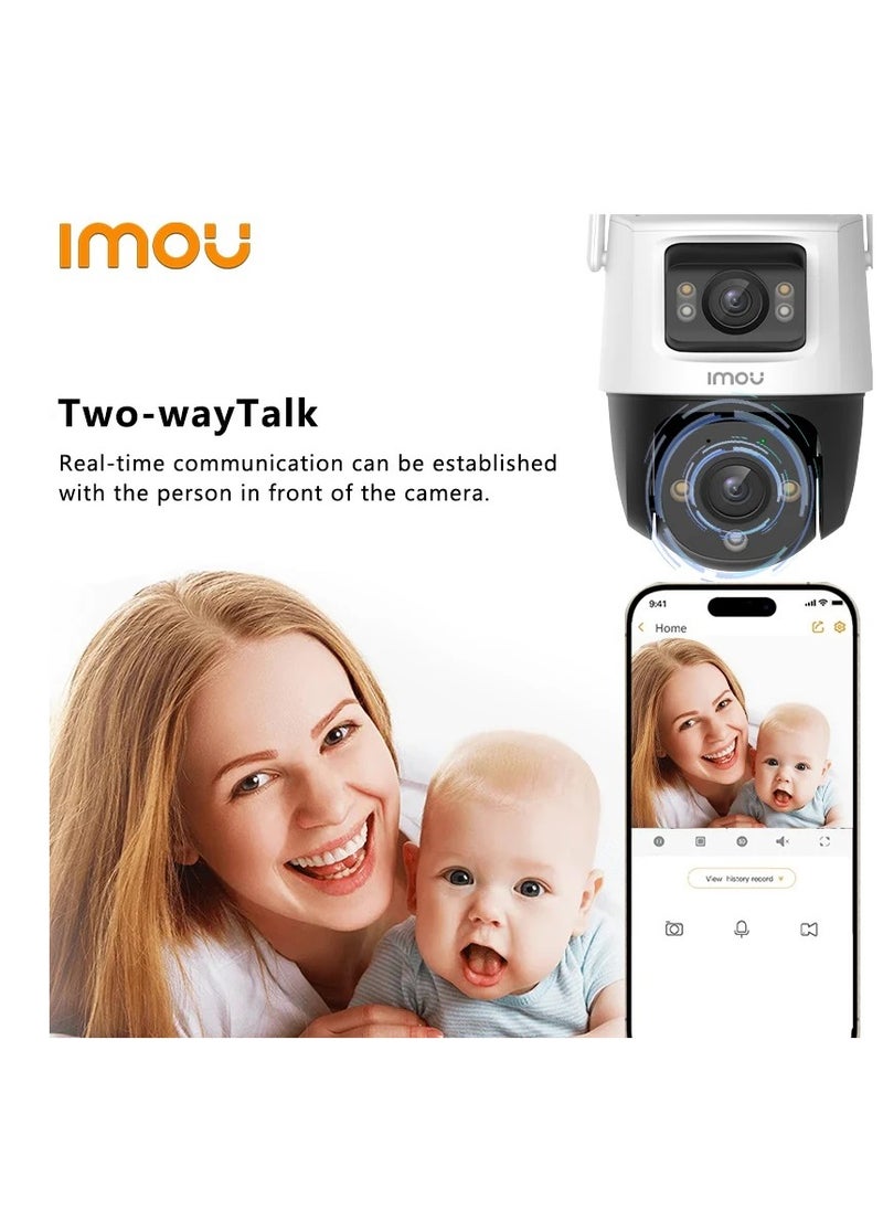 IMOU - Cruiser Dual Lens 6MP 3K Outdoor WiFi Surveillance Camera, Resolution (3MP fixed lens and 3MP PT lens), Color Night Vision up to 30m, AI Person/Vehicle Detection, Automatic PT Tracking, Two-Way Audio, IP66 (IPC-S7XEN-6M0WED) - Image 1