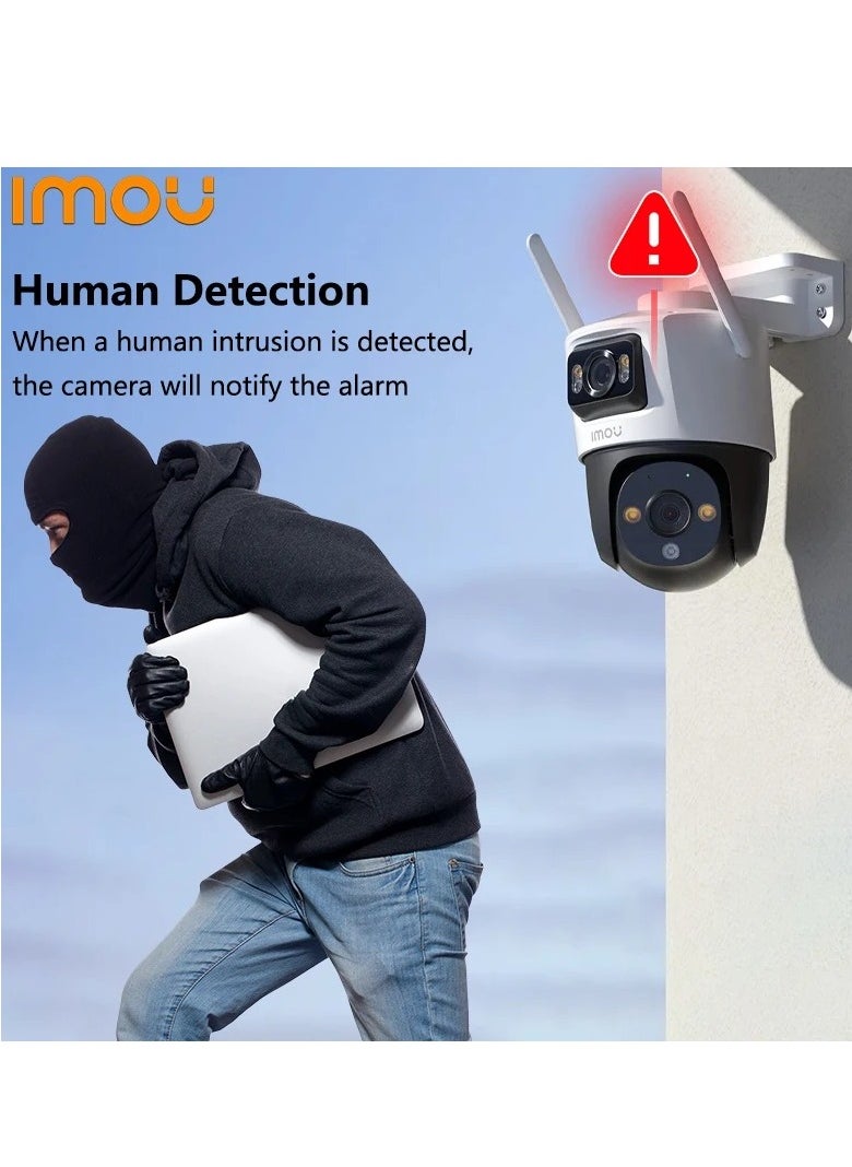 IMOU - Cruiser Dual Lens 6MP 3K Outdoor WiFi Surveillance Camera, Resolution (3MP fixed lens and 3MP PT lens), Color Night Vision up to 30m, AI Person/Vehicle Detection, Automatic PT Tracking, Two-Way Audio, IP66 (IPC-S7XEN-6M0WED) - Image 1