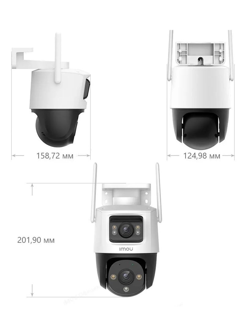 IMOU - Cruiser Dual Lens 6MP 3K Outdoor WiFi Surveillance Camera, Resolution (3MP fixed lens and 3MP PT lens), Color Night Vision up to 30m, AI Person/Vehicle Detection, Automatic PT Tracking, Two-Way Audio, IP66 (IPC-S7XEN-6M0WED) - Image 1