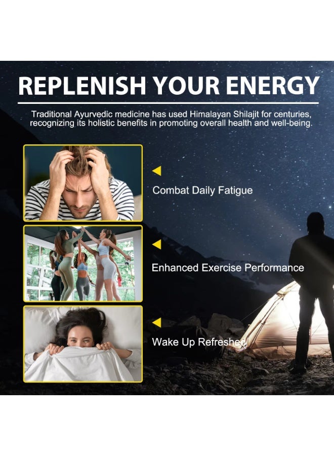 Acentiallabs Shilajit Pure Himalayan Shilajit Resin 60G Pure Shilajit with 85+ Trace Minerals & Fulvic Acid for Energy and Immune of Men and Women, 800Mg Per Serving - Image 5