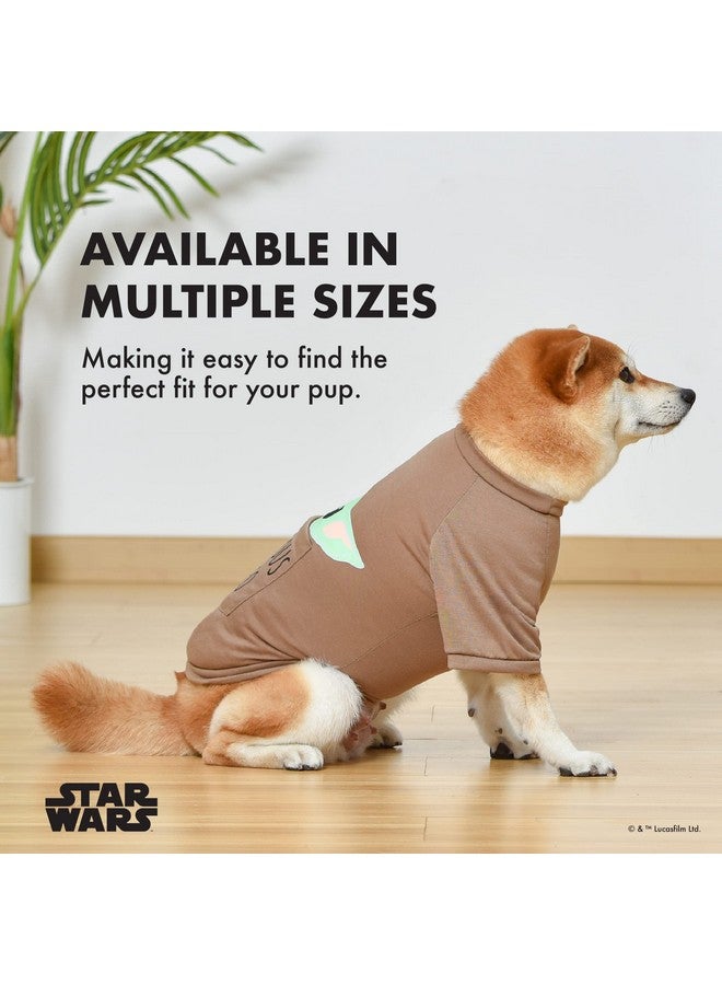 ستار ورز تيشيرت "حرب النجوم للحيوانات الأليفة" بتصميم "ذا ماندالوريان" بريشوس كارغو، مقاس كبير (كبير) | تيشيرت "غروغو" للكلاب | ملابس "حرب النجوم للحيوانات الأليفة" بتصميم "ذا تشايلد"، تيشيرت "حرب النجوم" للكلاب، بني (FF20728) - Image 2