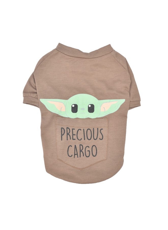 ستار ورز تيشيرت "حرب النجوم للحيوانات الأليفة" بتصميم "ذا ماندالوريان" بريشوس كارغو، مقاس كبير (كبير) | تيشيرت "غروغو" للكلاب | ملابس "حرب النجوم للحيوانات الأليفة" بتصميم "ذا تشايلد"، تيشيرت "حرب النجوم" للكلاب، بني (FF20728) - Image 1