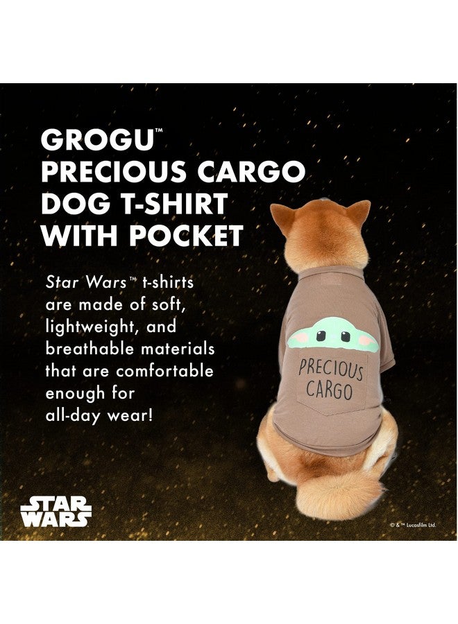 ستار ورز تيشيرت "حرب النجوم للحيوانات الأليفة" بتصميم "ذا ماندالوريان" بريشوس كارغو، مقاس كبير (كبير) | تيشيرت "غروغو" للكلاب | ملابس "حرب النجوم للحيوانات الأليفة" بتصميم "ذا تشايلد"، تيشيرت "حرب النجوم" للكلاب، بني (FF20728) - Image 3