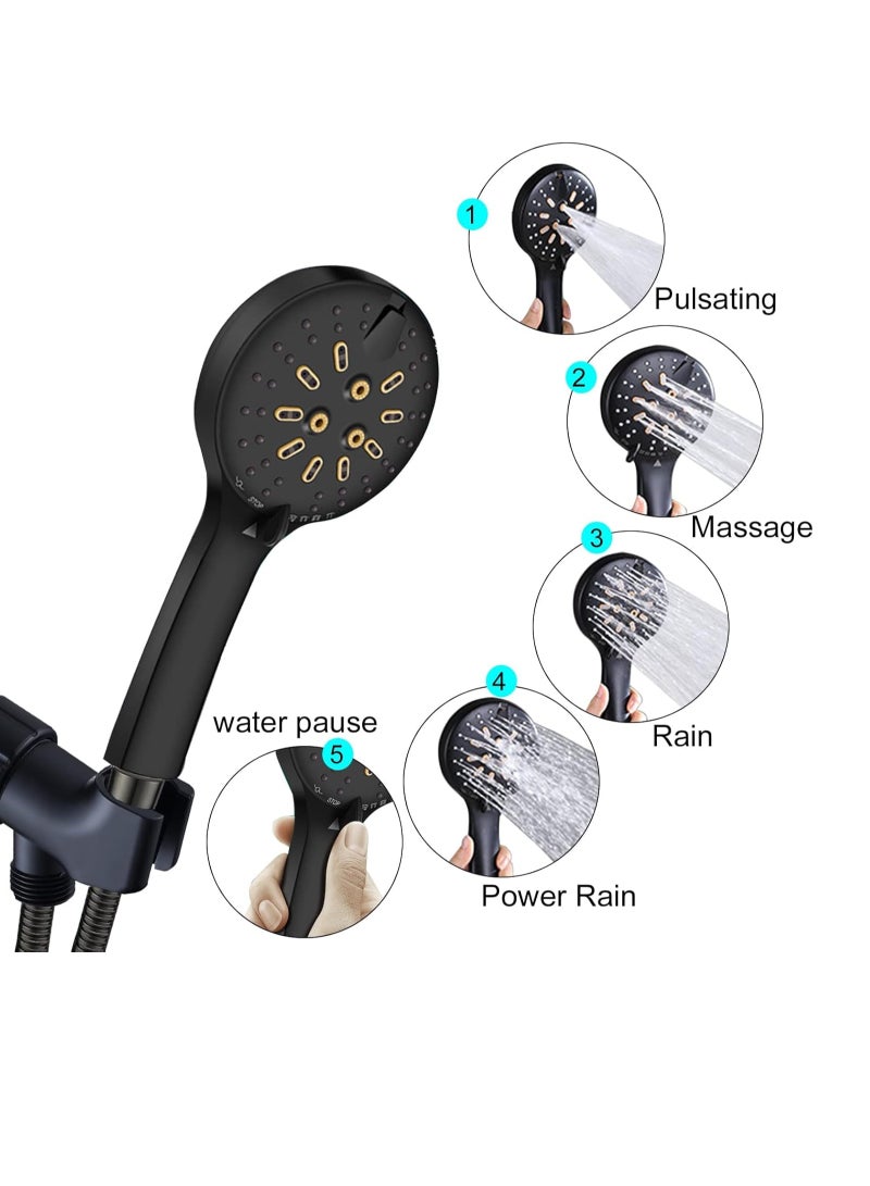 Shower Head With Handheld Shower Heads High Pressure With 6 Function Setting Shower Head Holder 59 Inch Shower Hose - Image 1