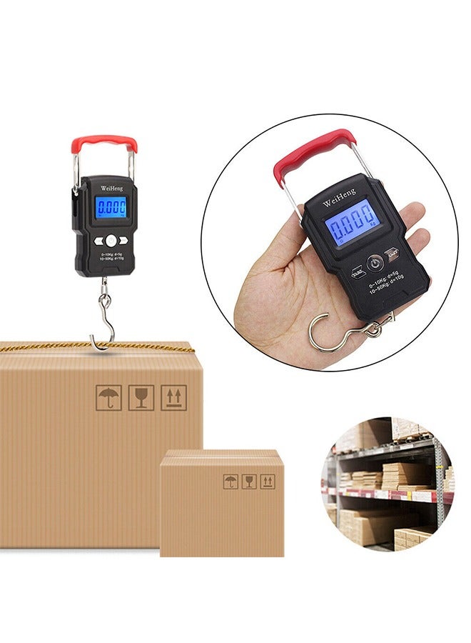 وي هانج ميزان إلكتروني صغير لوزن الأمتعة - 50 كجم/5 جم مع شاشة LCD مضيئة وخطاف تعليق للسفر - Image 5