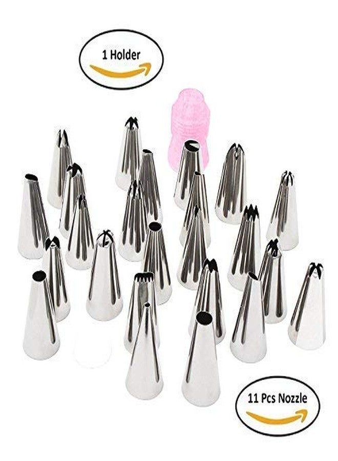 PINDIA 11 Pc Icing Piping Nozzles Cake Sugarcraft Decorating Tool with One Holder - Image 2