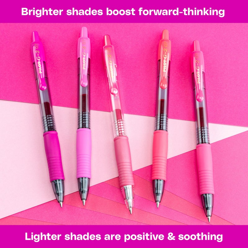 Pilot, G2 Premium Gel Roller Pens, G2 Boost Pink Pack, The Colors of Optimism, 8 Pack Pouch, Fine Point 0.7 mm, Assorted - Image 5