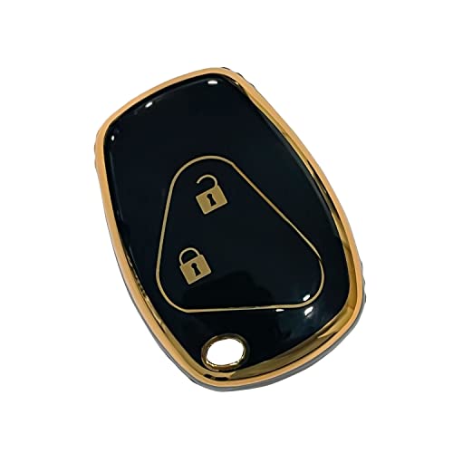 Auto Pearl TPU Key Cover Compatible with Logan| Duster| Verito| Lodgy| Kwid 2 Button Smart Key (Black) - Image 1