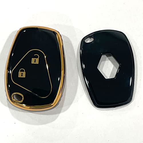 Auto Pearl TPU Key Cover Compatible with Logan| Duster| Verito| Lodgy| Kwid 2 Button Smart Key (Black) - Image 2