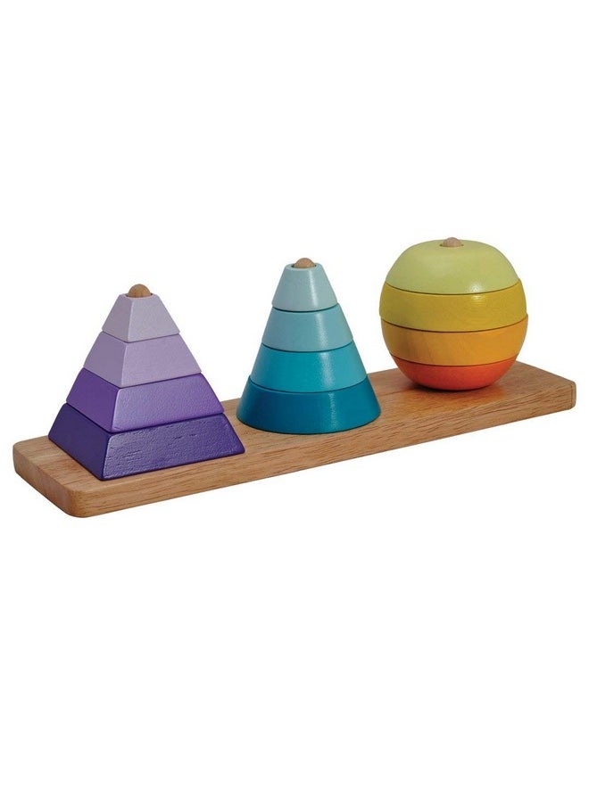 BRAINSMITH Brainsmith Wooden Stacking Blocks, 3-Dimensional, Develop Motor Skills and Creativity, Non Toxic Educational Toy for Toddlers and Kids (1-4 Years)  - Image 1