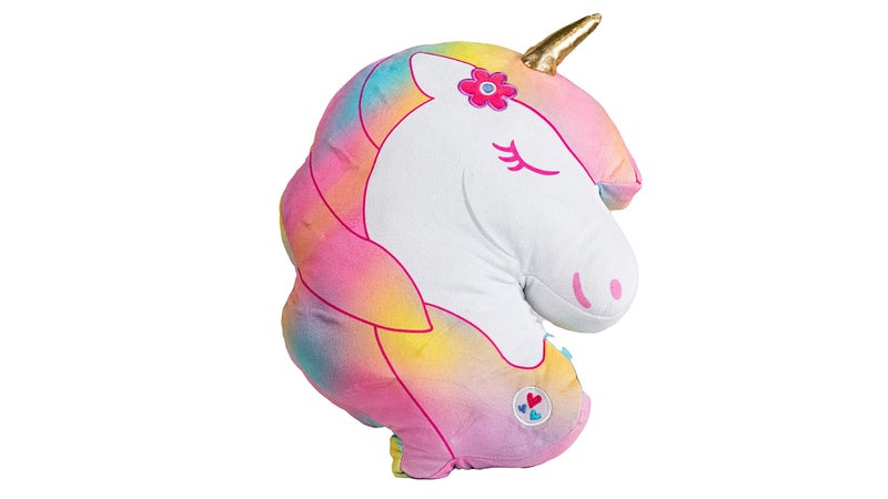 Unicorns & Robots وسادة مضيئة للأطفال  ضوء ليلي محشو LED للأولاد والبنات  معتمد من Oeko TEX  لعبة نوم مضيئة للأطفال  وحيد القرن قوس قزح - Image 2