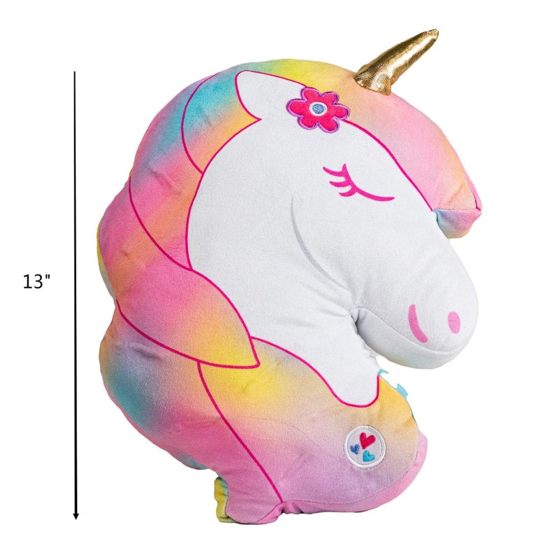 Unicorns & Robots وسادة مضيئة للأطفال  ضوء ليلي محشو LED للأولاد والبنات  معتمد من Oeko TEX  لعبة نوم مضيئة للأطفال  وحيد القرن قوس قزح - Image 5