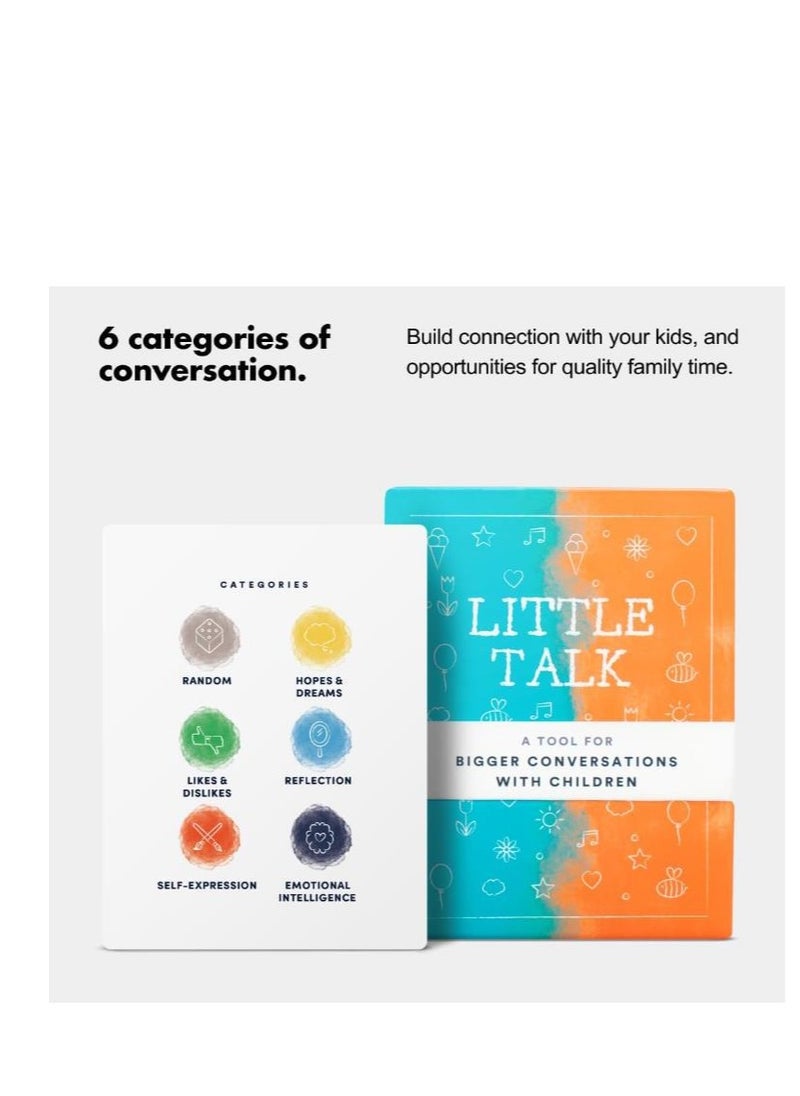 Kids Conversation Cards Starter Little Talk Deck by BestSelf — Powerful Family Game to Strengthen Relationships with Children by Cultivating Open and Meaningful Interactions — 150 Engaging Prompts