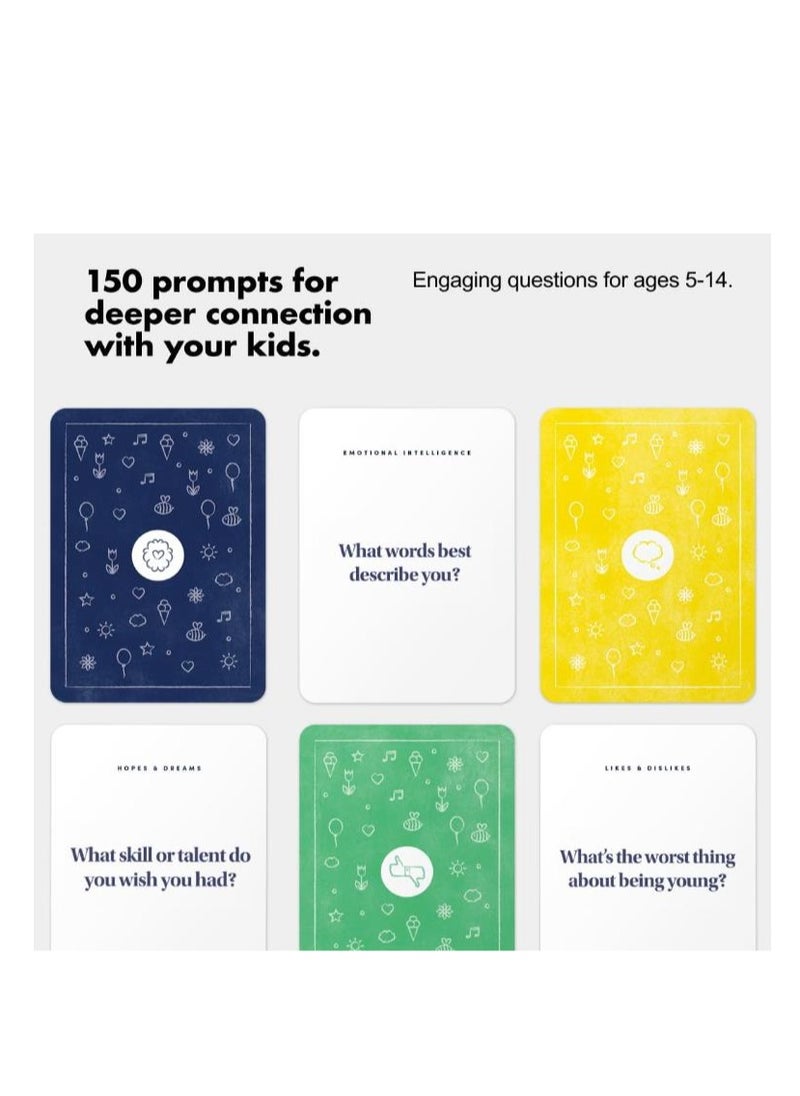 Kids Conversation Cards Starter Little Talk Deck by BestSelf — Powerful Family Game to Strengthen Relationships with Children by Cultivating Open and Meaningful Interactions — 150 Engaging Prompts