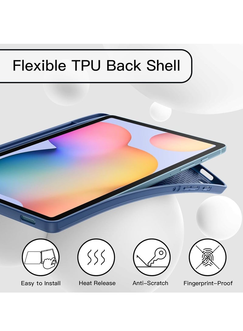 ميجوفاست حافظة Galaxy Tab S6 Lite 10.4 من جلد البولي يوريثان حافظة قابلة للطي ثلاثية الطي مع ميزة التنبيه التلقائي للنوم، غطاء خلفي ناعم من مادة TPU لهاتف Samsung Galaxy Tab S6 Lite 10.4 بوصة SM-P610/P615 2020 - Image 4