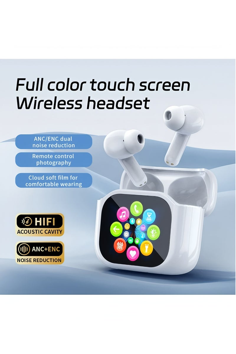 Flyview Wireless Bluetooth 5.4 Headphones Touch Screen Earbuds ENC Call Noise Cancelling In-Ear Headphones USB Charging Case Earbuds Waterproof IPX5 - Image 4
